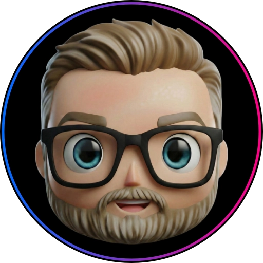 Das Avatar von Svenakin Skywalker. Funko Pop ähnlicher Kopf als Maskottchen-Figur von Svenakin Skywalker. Ein blonder, bärtiger Mann mit Brille.